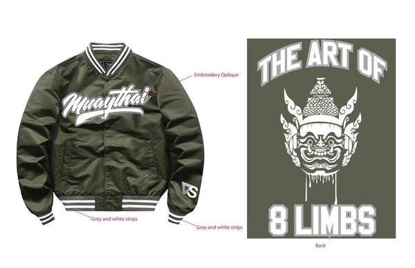 SATRAA - ART 8 LIMBS YAK VARSITY JACKET ARMY GRN (PRE-ORDER)